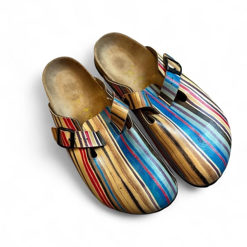 Birkenstock Papillio Boston striped mulitcolor casual Clogs Size Eur 40